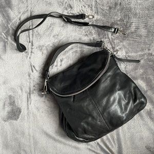 Margot Black Genuine Leather Crossbody Satchel